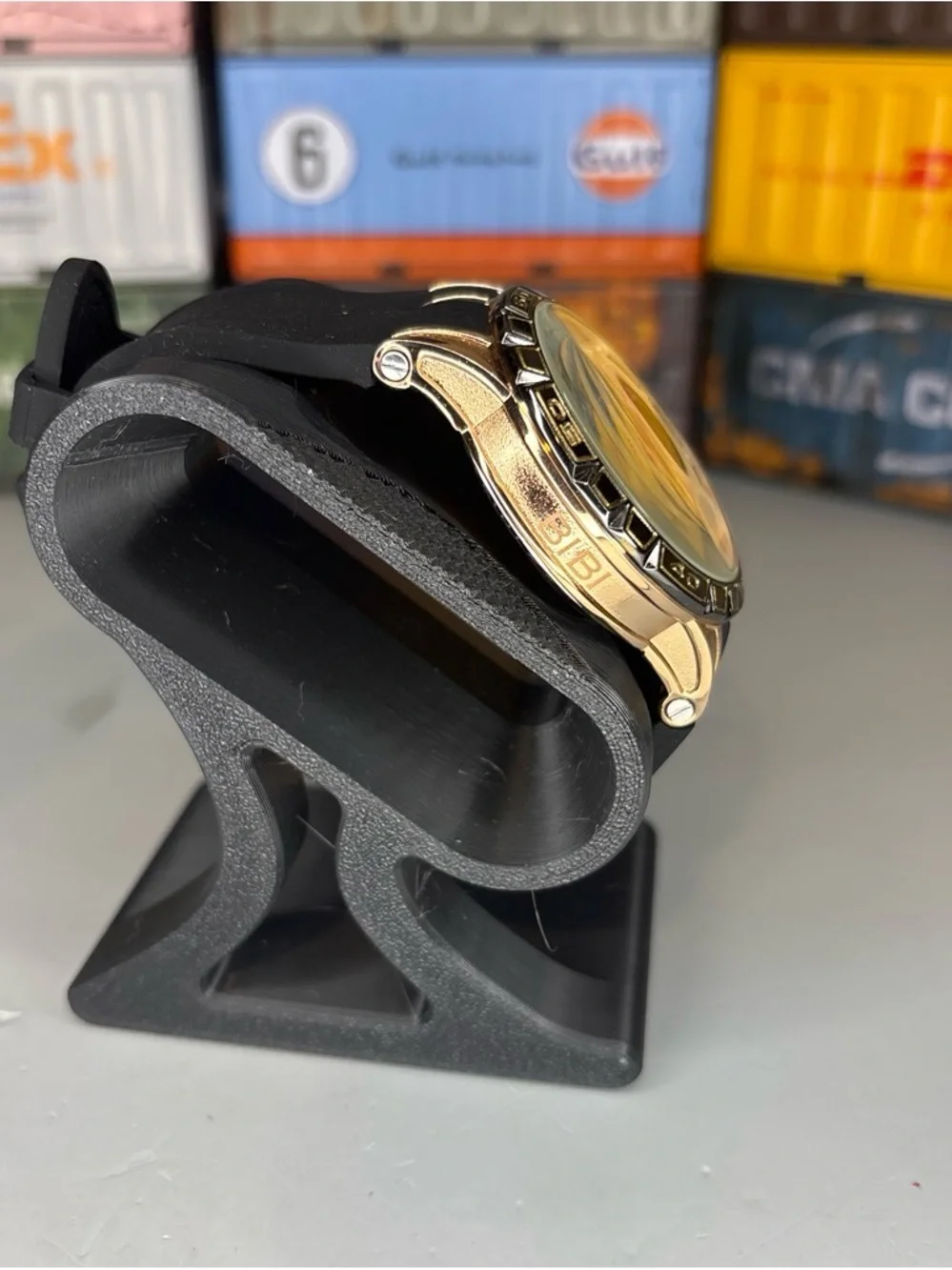 BiBi Automatic Men's Black and Gold Skeleton Sport Watch